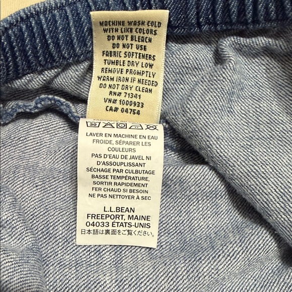 L.L. Bean Woman’s Sun Washed Denim Straight Leg Pull On pants Size Large. - Picture 15 of 16